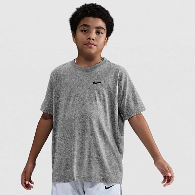 Nike Dri-Fit Swoosh Big Kid Unisex Crew Neck Short Sleeve Active T-Shirt