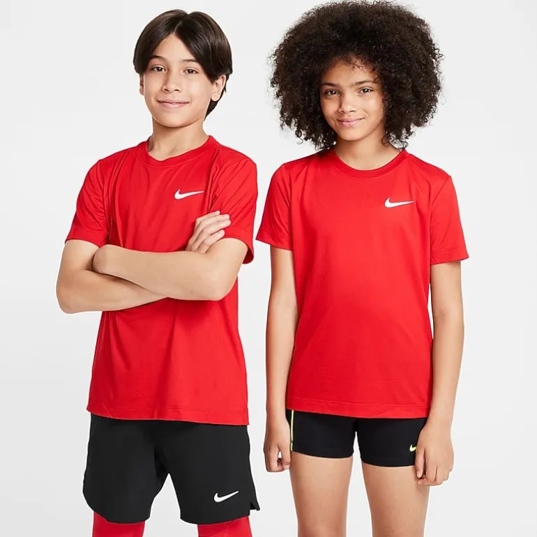 Nike Dri-Fit Swoosh Big Kid Unisex Crew Neck Short Sleeve Active T-Shirt