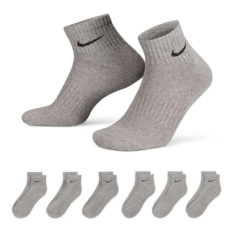 Nike Everyday Cushioned Unisex Adult Multi-Pack 6 Pair Quarter Ankle Socks