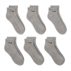 Nike Everyday Cushioned Unisex Adult Multi-Pack 6 Pair Quarter Ankle Socks