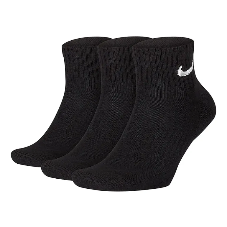 Nike Everyday Cushioned Unisex Adult Multi-Pack 3 Pair Quarter Ankle Socks
