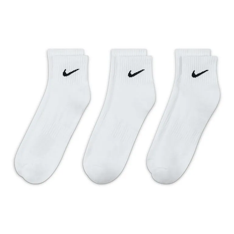 Nike Everyday Cushioned Unisex Adult Multi-Pack 3 Pair Quarter Ankle Socks