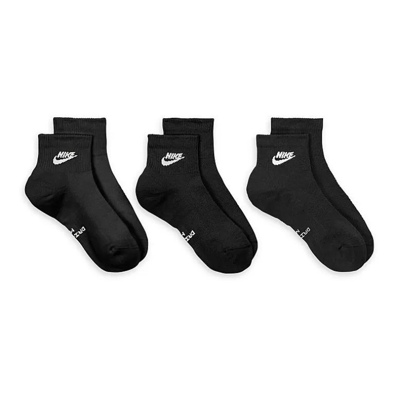 Nike Everyday Elevated Unisex Adult 3 Pair Quarter Ankle Socks