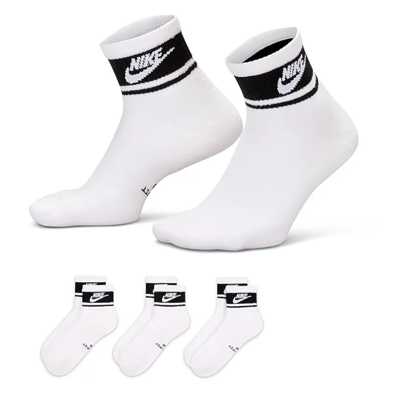 Nike Everyday Elevated Unisex Adult 3 Pair Quarter Ankle Socks