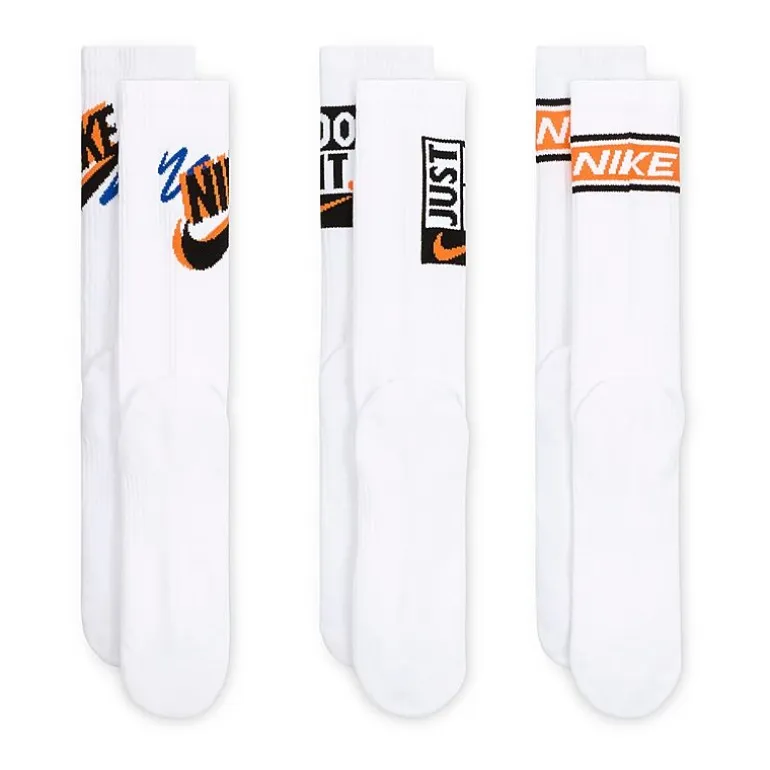Nike Everyday Plus Athletic Unisex Adult 3 Pair Crew Socks