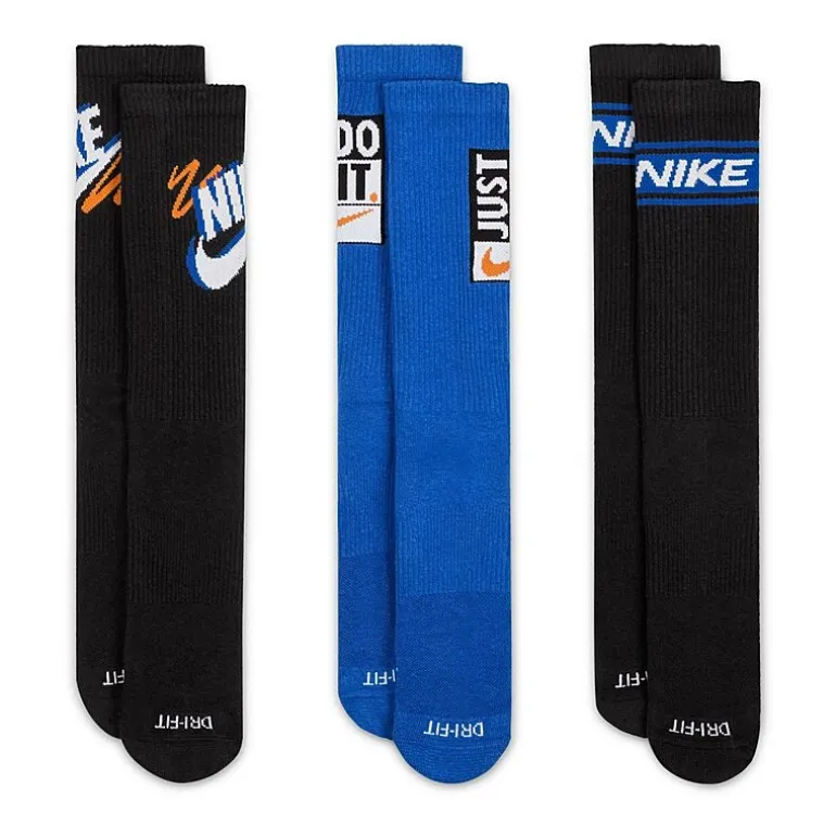 Nike Everyday Plus Athletic Unisex Adult 3 Pair Crew Socks