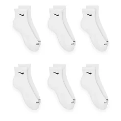 Nike Everyday Plus Cushioned Unisex Adult Breathable Multi-Pack 6 Pair Quarter Ankle Socks