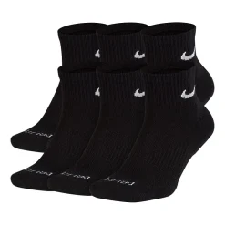 Nike Everyday Plus Cushioned Unisex Adult Breathable Multi-Pack 6 Pair Quarter Ankle Socks
