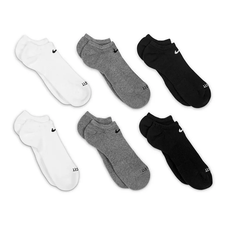 Nike Everyday Plus Cushioned Unisex Adult Multi-Pack 6 Pair No Show Socks