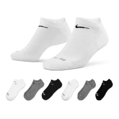 Nike Everyday Plus Cushioned Unisex Adult Multi-Pack 6 Pair No Show Socks