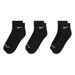 Nike Everyday Plus Cushioned Unisex Adult Breathable Multi-Pack 3 Pair Quarter Ankle Socks
