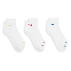 Nike Everyday Plus Cushioned Unisex Adult Breathable Multi-Pack 3 Pair Quarter Ankle Socks