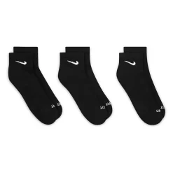 Nike Everyday Plus Cushioned Unisex Adult Breathable Multi-Pack 3 Pair Quarter Ankle Socks