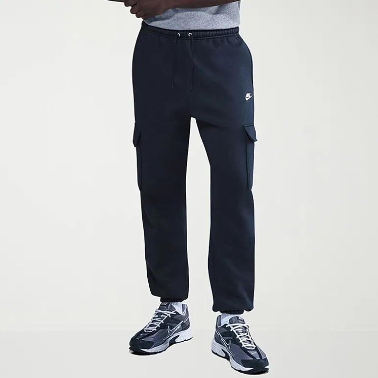 Nike Fleece Mens Cuffed Mid Rise Regular Fit Active Cargo Pant