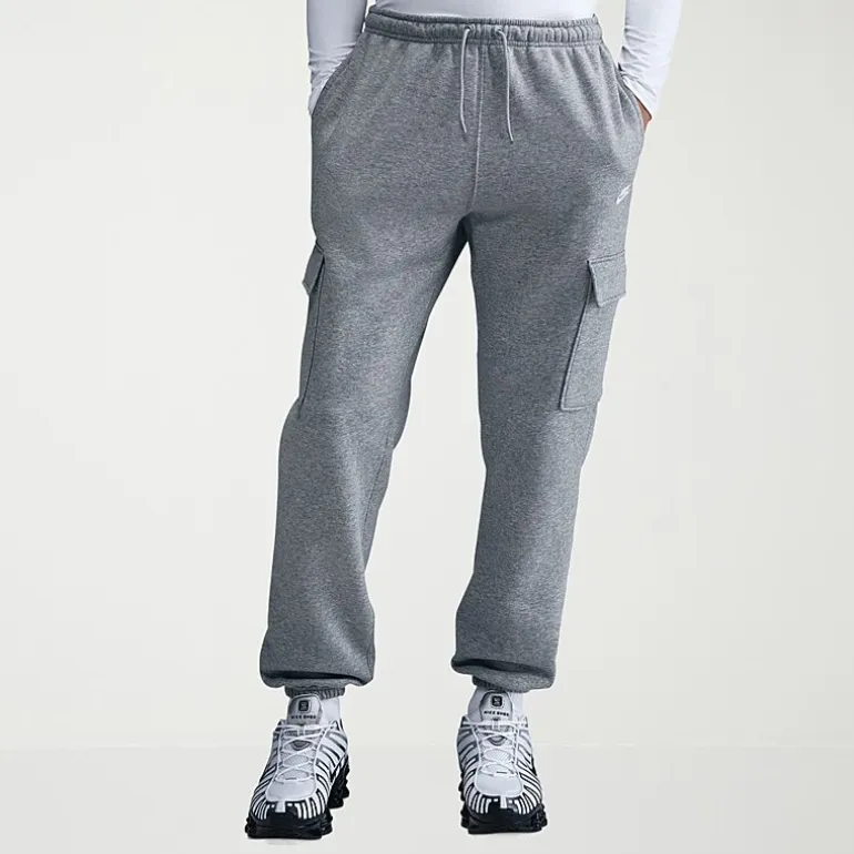 Nike Fleece Mens Cuffed Mid Rise Regular Fit Active Cargo Pant