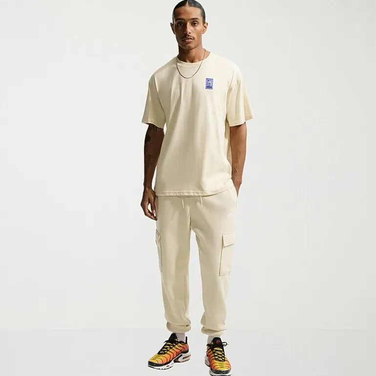 Nike Fleece Mens Cuffed Mid Rise Regular Fit Active Cargo Pant
