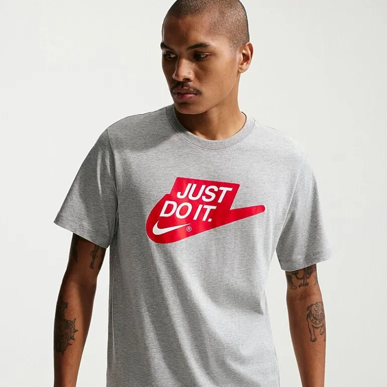 Nike Just Do It Mens Crew Neck Short Sleeve Classic Fit Big and Tall Graphic T-Shirt