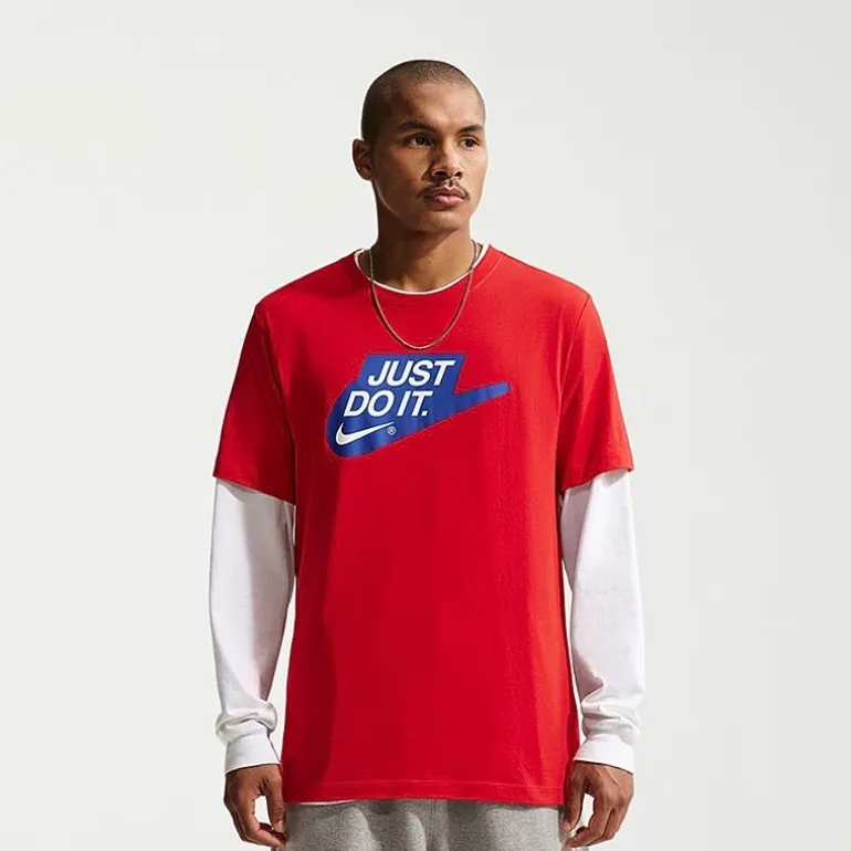 Nike Just Do It Mens Crew Neck Short Sleeve Classic Fit Big and Tall Graphic T-Shirt