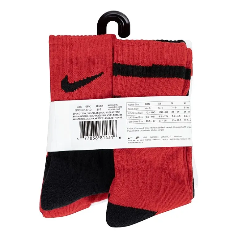 Nike Little & Big Kid Boys 6 Pair Crew Socks
