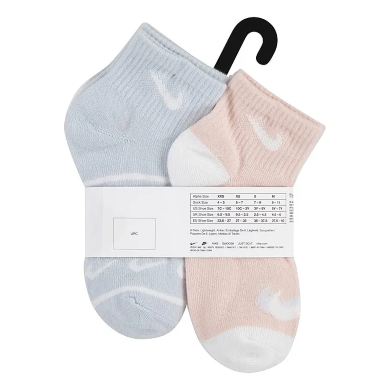 Nike Little Girls Multi-Pack 3 Pair Quarter Ankle Socks