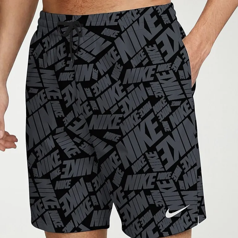 Nike Mens Drawstring Waist 7" Logo Swim Trunks