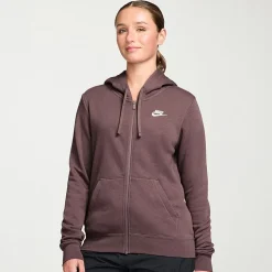 Nike Womens Long Sleeve Embroidered Fleece Lined Lined Fleece Zipper Active Hoodie