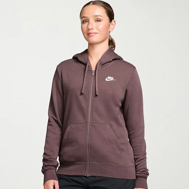 Nike Womens Long Sleeve Embroidered Fleece Lined Lined Fleece Zipper Active Hoodie