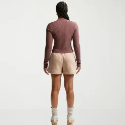 Nike Womens Mid Rise Drawstring Waist Active Pull-On Short