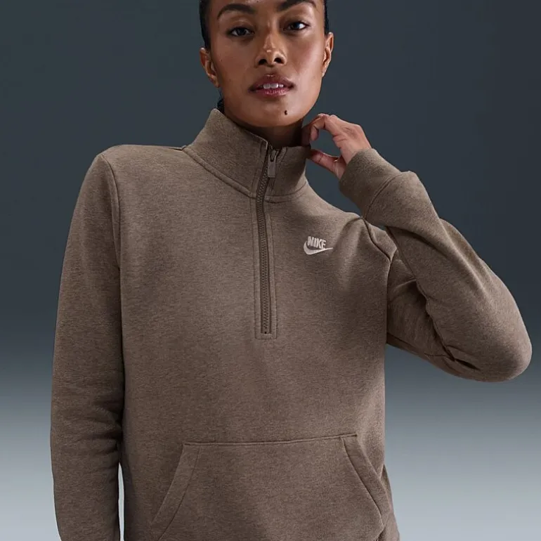 Nike Womens Mock Neck Long Sleeve Active Quarter-Zip Pullover