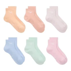 Nike Womens 6 Pair Quarter Ankle Socks