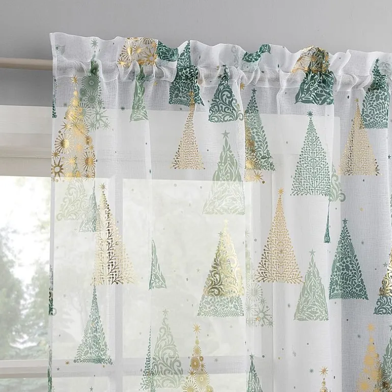 No 918 Balsam Rod Pocket Embellished Sheer Single Curtain Panel