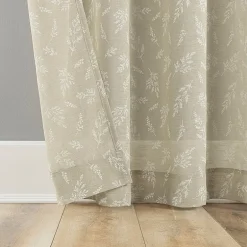 No 918 Briarwood Delicate Leaf Textured Rod Pocket Light-Filtering Single Curtain Panel