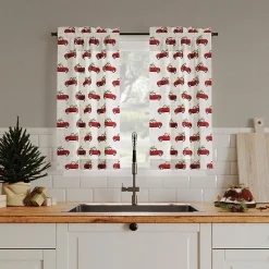 No 918 Christmas Truck Rod Pocket Tailored Valance