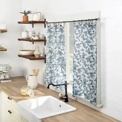 No 918 Elara Tonal Botanical 2-pc. Rod Pocket Window Tier