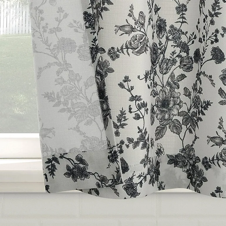 No 918 Elara Tonal Botanical 2-pc. Rod Pocket Window Tier
