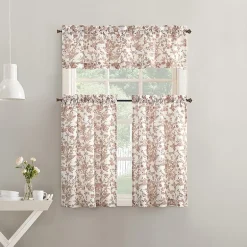 No 918 Elara Tonal Botanical 2-pc. Rod Pocket Window Tier