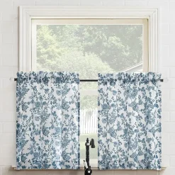 No 918 Elara Tonal Botanical 2-pc. Rod Pocket Window Tier