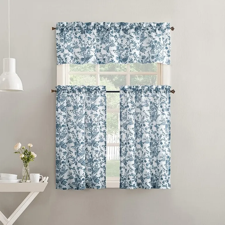 No 918 Elara Tonal Botanical 2-pc. Rod Pocket Window Tier
