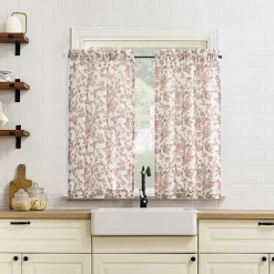 No 918 Elara Tonal Botanical 2-pc. Rod Pocket Window Tier
