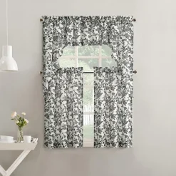 No 918 Elara Tonal Botanical 2-pc. Rod Pocket Window Tier