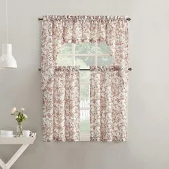 No 918 Elara Tonal Botanical 2-pc. Rod Pocket Window Tier