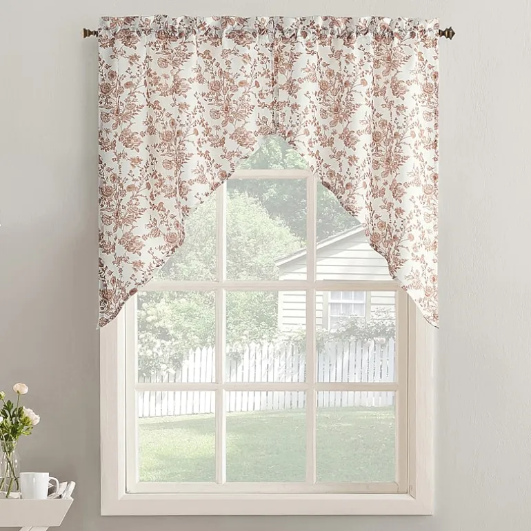 No 918 Elara Tonal Botanical 2-pc. Rod Pocket Window Tier