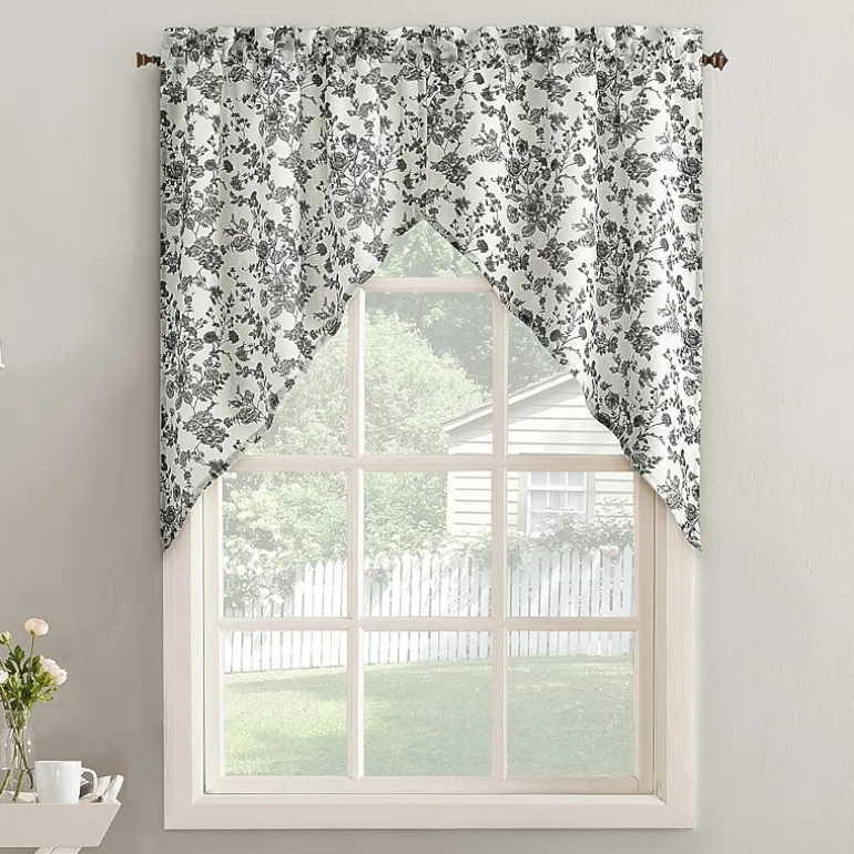 No 918 Elara Tonal Botanical 2-pc. Rod Pocket Window Tier
