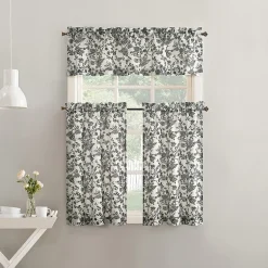 No 918 Elara Tonal Botanical Rod Pocket Tailored Valance