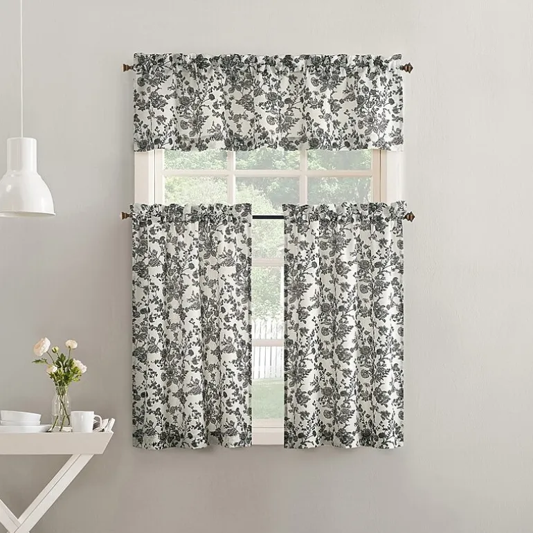 No 918 Elara Tonal Botanical Rod Pocket Tailored Valance