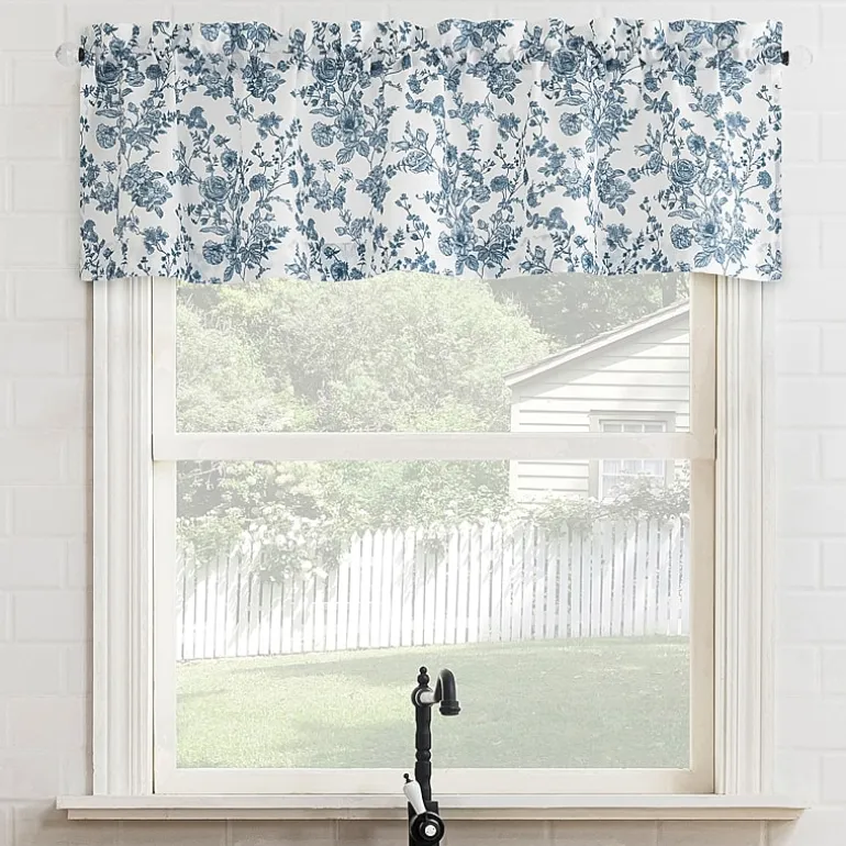 No 918 Elara Tonal Botanical Rod Pocket Tailored Valance
