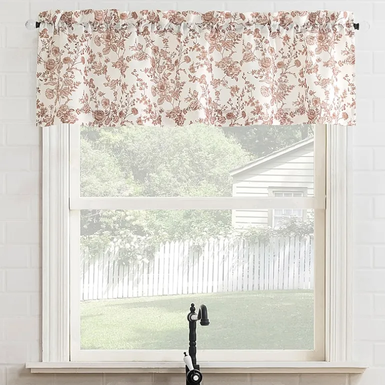 No 918 Elara Tonal Botanical Rod Pocket Tailored Valance