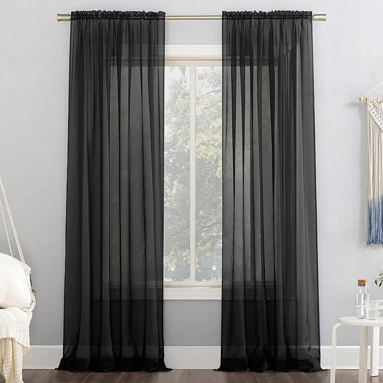 No 918 Emily Rod Pocket Sheer Single Curtain Panel