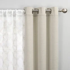 No 918 Harmon Embroidered Grommet Top Light-Filtering Set of 4 Curtain Panel