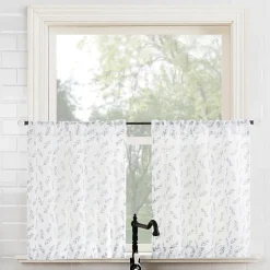 No 918 Hawthorne Floral Leaf 2-pc. Rod Pocket Window Tier